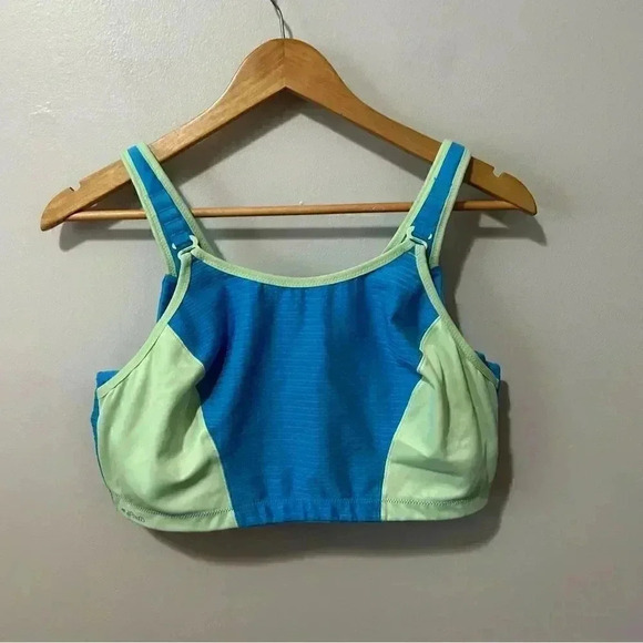 Glamorise  Custom Control Wire-free Sports Bra - Blue/Green 42DD - Picture 2 of 6